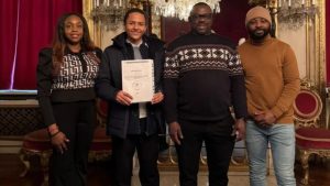 The Diaspora President, Collins Idahosa (3rd from left) with members of the Executives Diaspora