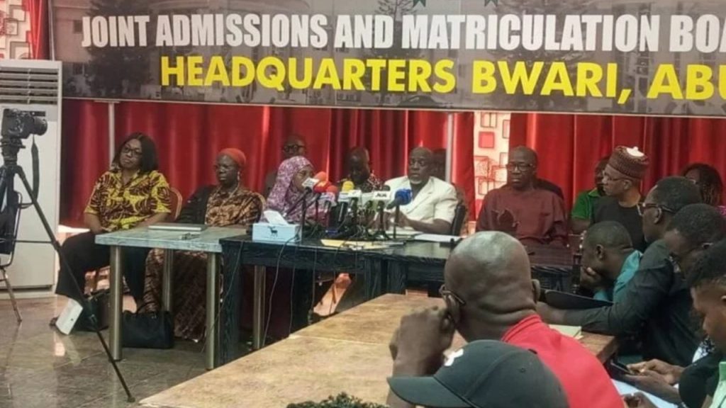 The JAMB Registrar Professor Ishaq Oloyede, addressing the press on Saturday in Abuja