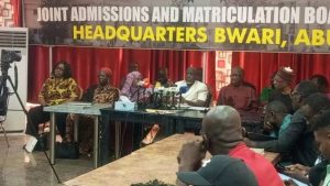 The JAMB Registrar Professor Ishaq Oloyede, addressing the press on Saturday in Abuja