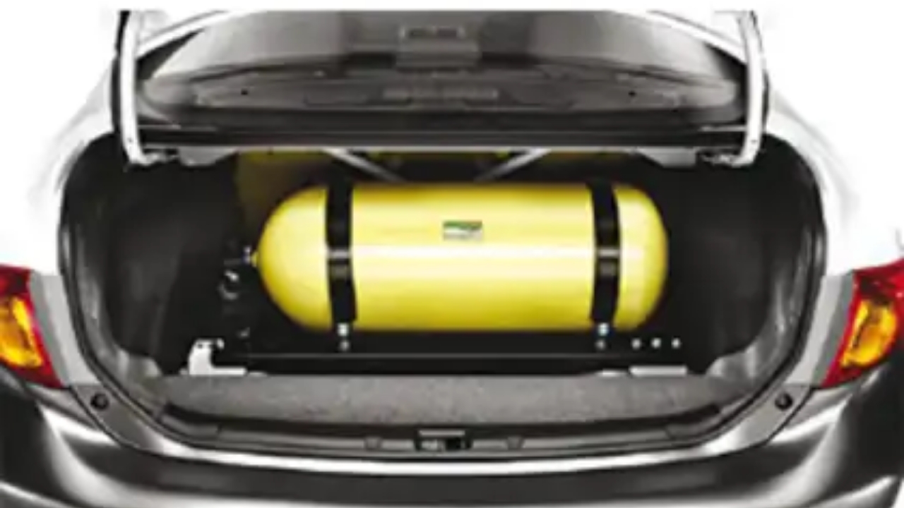 A CNG-powered vehicle under installation