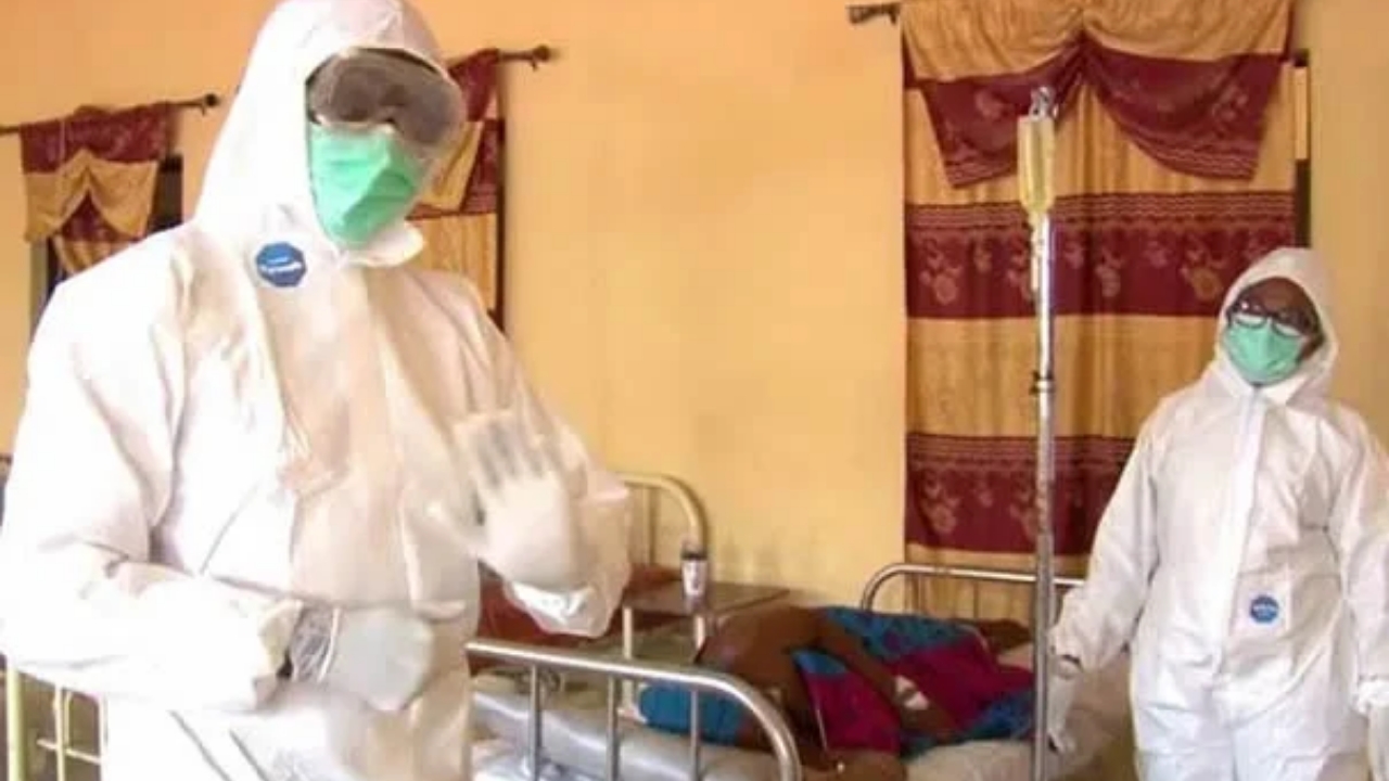 File photo of health workers treating a patient down with Lassa fever