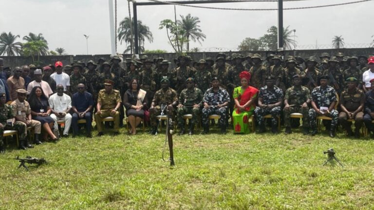 Commander, 63 Brigade Nigerian Army, Brig. Gen. Moronfolu Shonibare; Commanding Officer, 3 Battalion, Maj. Abdulaziz Haruna; and other security officials at the event