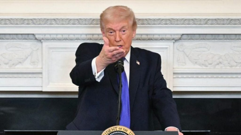 US President Donald Trump speaks during a Working Breakfast with Governors at the White House in Washington, DC on February 20, 2026
