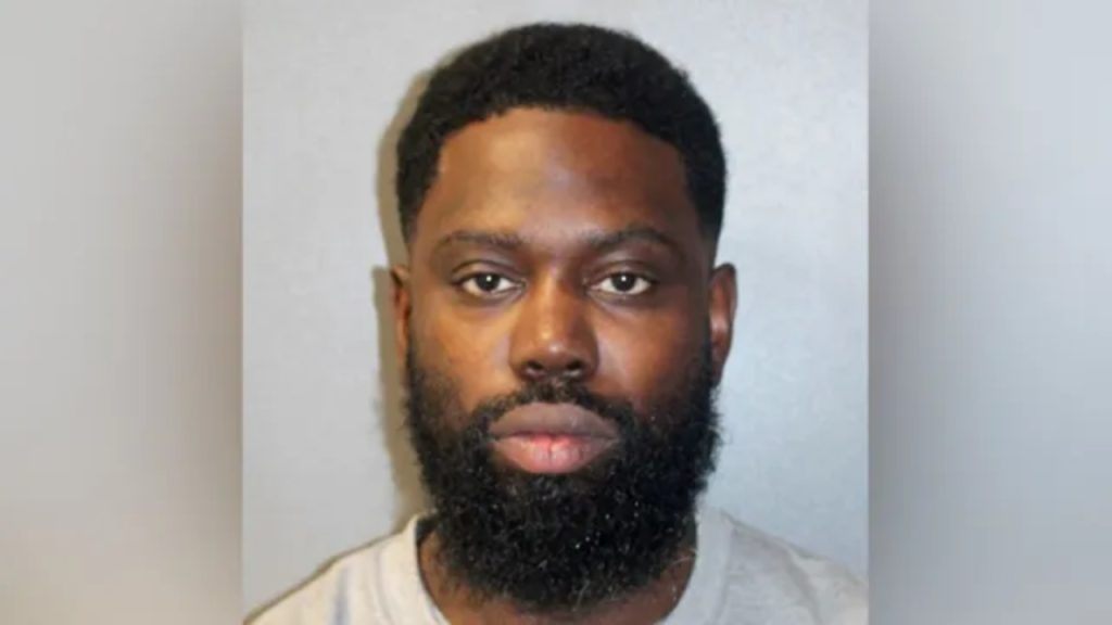 Ghetts, real name Justin Clarke-Samuel, in court wearing a grey t-shirt, sentenced for hit-and-run.