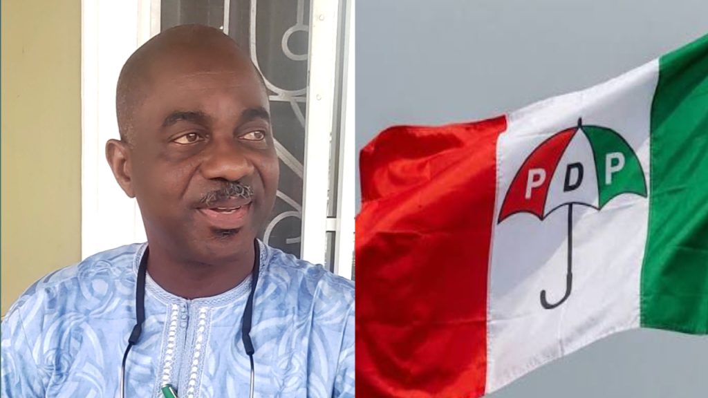 Fred Agbedi and PDP logo