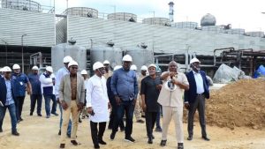 Heineken Lokpobiri during a visit to Port Harcourt refinery with NNPCL executives