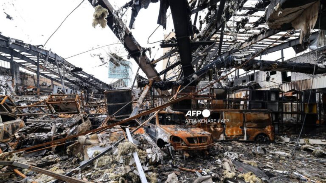 The photograph shows the damage during the visit of a car service centre in eastern Tehran that was hit by a missile strike, on March 28, 2026 - National News