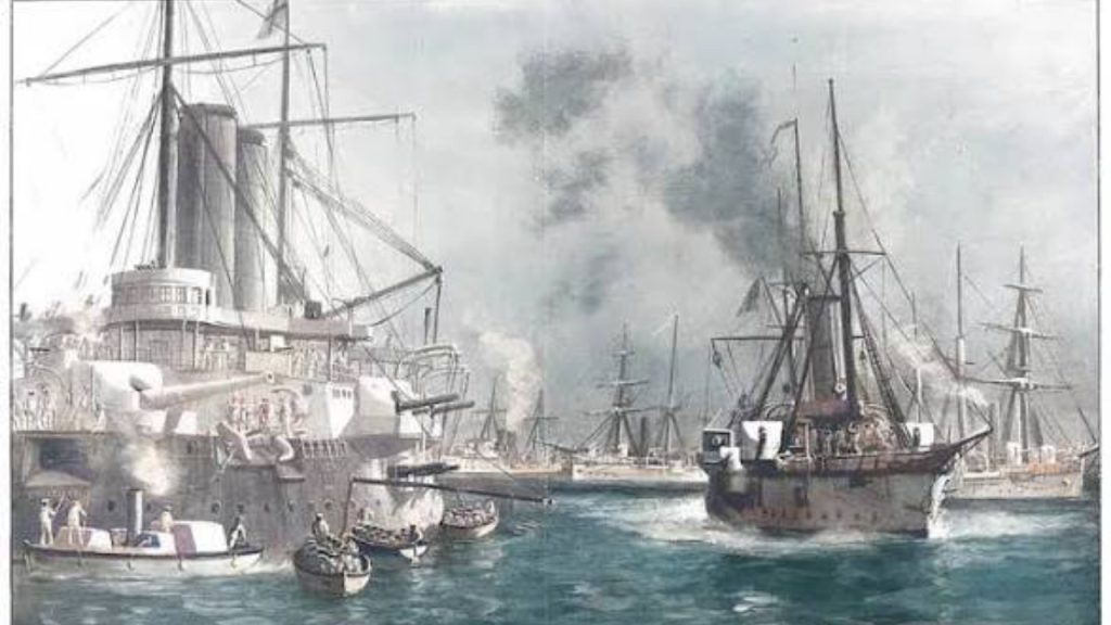 British and Zanzibar forces firing at each other during the 38-minute war of 1896 - National News