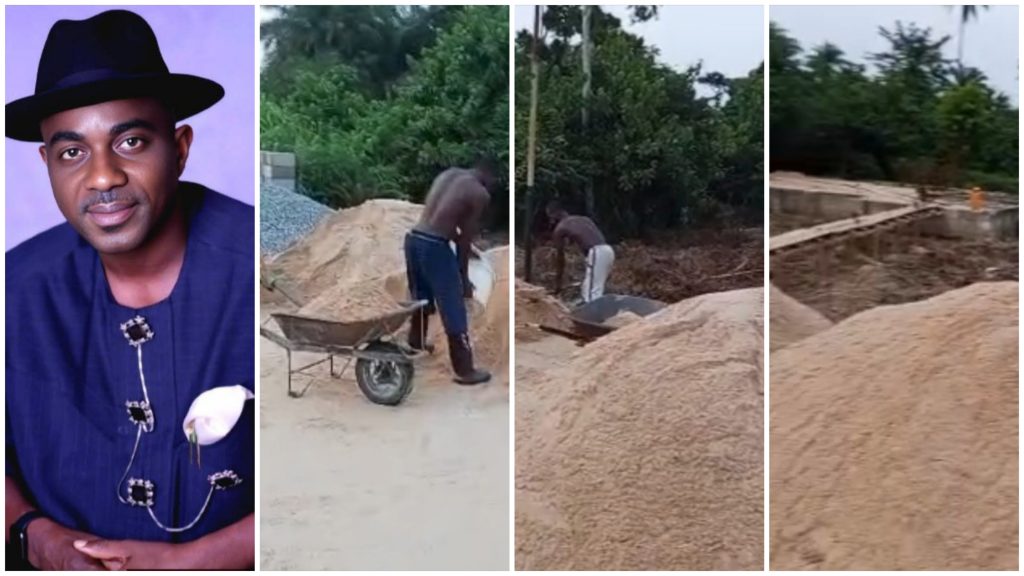 Photo of Hon. Fred Agbedi and the project site