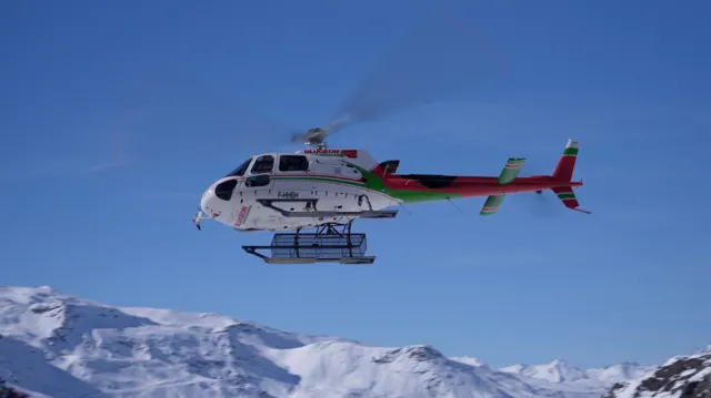A helicopter is the quickest way to reach those stranded by an avalanche in the French Alps