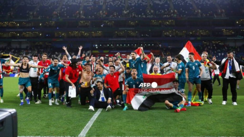 Iraq's players celebrate after winning the 2026 FIFA World Cup qualifiers final playoff football match between Iraq and Bolivia at the BBVA Stadium in Guadalupe, Nuevo Leon state, Mexico, on March 31, 2026 - National News