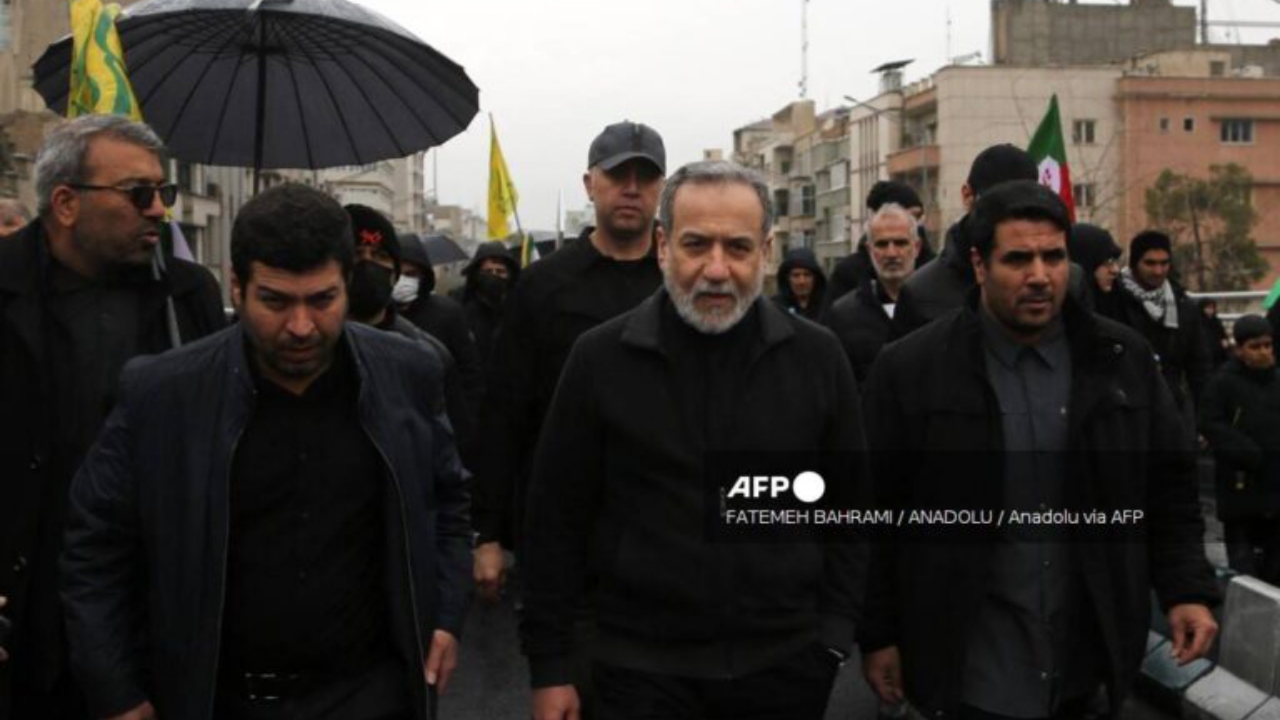 TEHRAN, IRAN - MARCH 13: Iranian Foreign Minister Abbas Araghchi (C) participates in the traditional Quds Day rally in the capital Tehran on March 13, 2026 - National News