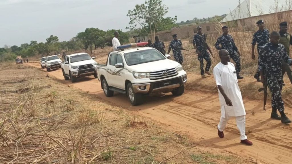The Commissioner of Police, Nasarawa State, among other officers during a visit to the affected communities on Friday - National News