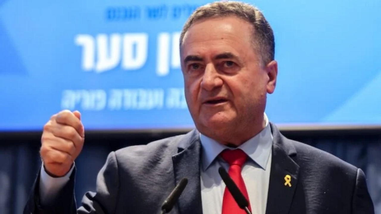Israel's outgoing Foreign Minister Israel Katz during the handing over ceremony at the Ministry of Foreign Affairs in Jerusalem on November 10, 2024 - National News