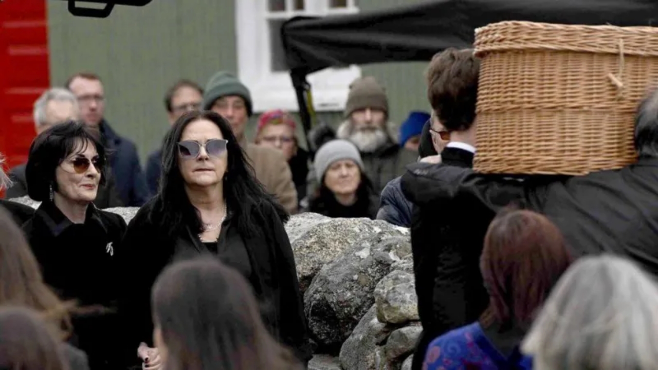Enya (left) at the funeral of her sister Moya Brennan in their native Donegal - National News