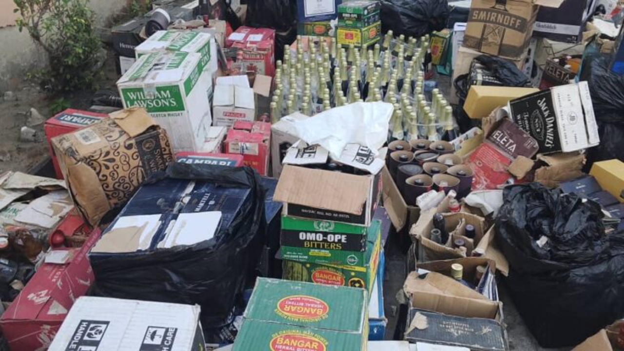 Some of the seized alcoholic beverages - National News
