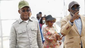 The Minister of State for Industry, Senator John Owan Enoh (L), the Executive Secretary/CEO of the National Sugar Development Council (NSDC), Kamar Bakrin (R); and the Executive Assistant to the NSDC boss, Mrs Chinyere Nwaka (M); on a visit to the Nigeria Sugar Institute (NSI) in Ilorin, Kwara state - National News