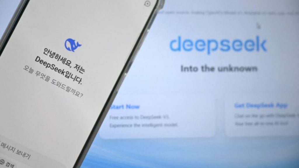 This photo illustration taken on February 17, 2025 in Goyang shows screens displaying web pages of the Chinese AI DeepSeek. South Korean authorities said on February 17, 2025 that DeepSeek would not be available from local app stores pending a review of the Chinese AI startup's handling of user data - National News
