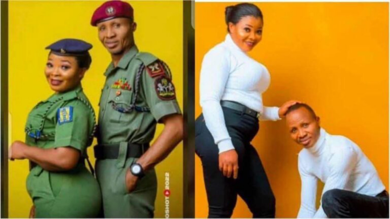 The slain couple, Master Warrant Officer Linus Musa Audu and Private Gloria Mathew - National News