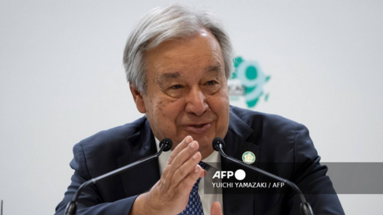UN Secretary General Antonio Guterres speaks during a press cenference at the 9th Tokyo International Conference on African Development (TICAD 9) in Yokohama, Kanagawa prefecture, south of Tokyo on August 21, 2025 - National News