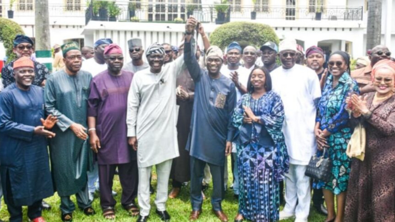 Governor Babajide Sanwo-Olu endorses Deputy Obafemi Hamzat at the Lagos State House Marina on Monday - National News