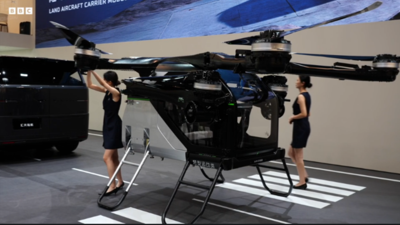 Futuristic flying car prototype displayed at Beijing Auto Show - National News