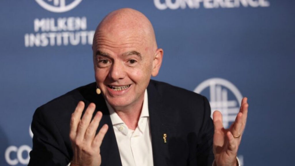 FIFA President Gianni Infantino speaks during the 29th annual Milken Institute Global Conference at the Beverly Hilton in Beverly Hills, California on May 5, 2026 - National News