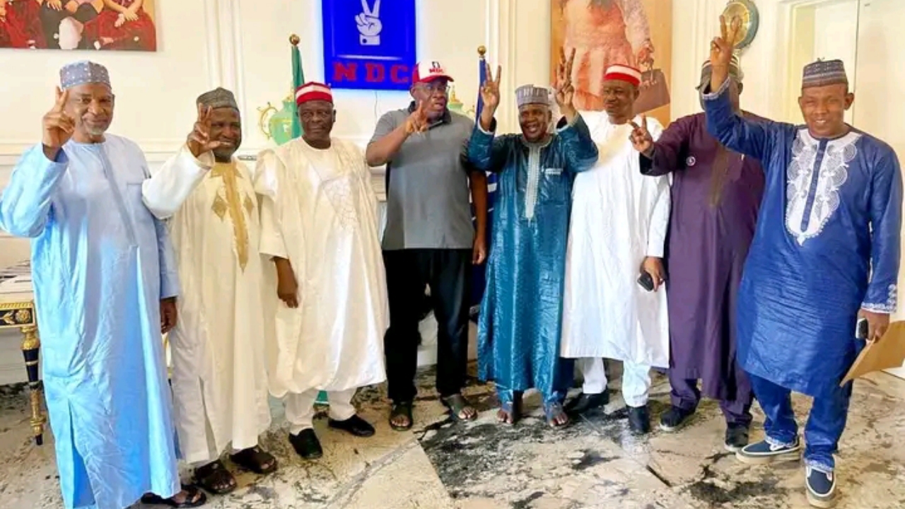 Kwankwaso after meeting with the Kano state NDC Chairman, Hussaini Mairiga and other stakeholders - National News