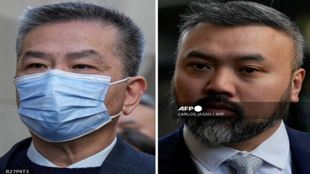 (COMBO) This combination of file photos created on May 7, 2026 and taken on March 2, 2026 shows Bill Yuen Chung Biu (L) and Peter Wai Chi Leung (R), both charged with assisting Hong Kong intelligence service, as they arrive separately ahead of their trial at the Old Bailey in central London. Yuen, a retired Hong Kong policeman and Chi, a former UK Border Force official were convicted by a London jury on May 7, 2026 of conducting "shadow policing" on British soil on behalf of China. Britain will summon Beijing's ambassador in London after the two dual Chinese-British nationals were convicted of spying on Hong Kong dissidents on behalf of China, security minister Dan Jarvis said - National News