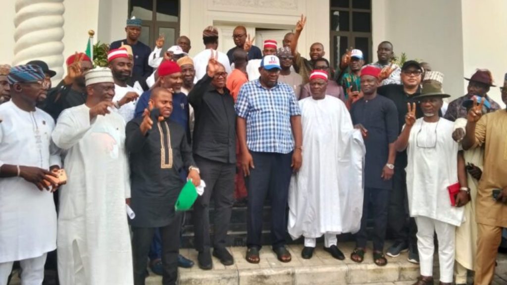 Members of the Nigeria Democratic Congress caucus in the House of Representatives meet Obi, Kwankwaso, Dickson in Abuja - National News