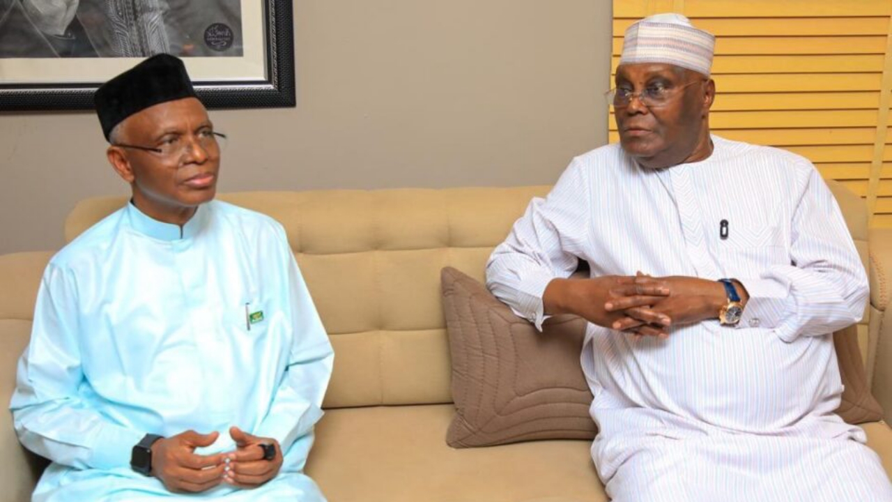 Former Vice-President Atiku Abubakar during a solidarity visit to ex-Kaduna State governor Nasir El-Rufai at his residence - National News