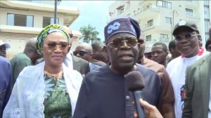 President Bola Tinubu addressing the press in the company of his wife, Oluremi Tinubu - National News
