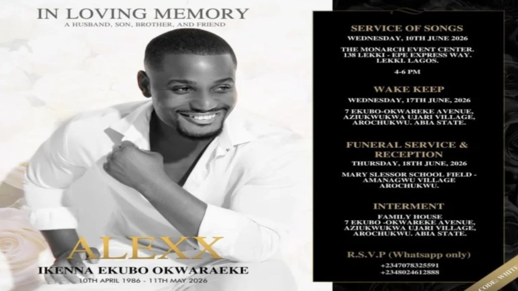 Alexx Ekubo to be buried June 18 in Abia - National News