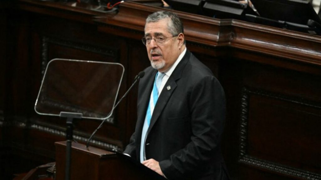 Guatemala's President Bernardo Arevalo speaks during the official report of his second year as head of state at the National Congress in Guatemala City on January 14, 2026. Guatemalan President Bernardo Arevalo said on February 15, 2026, that the state of emergency he declared a month ago, which ends on February 16, had helped to control the gangs that killed eleven police officers in January and rioted in prisons - National News